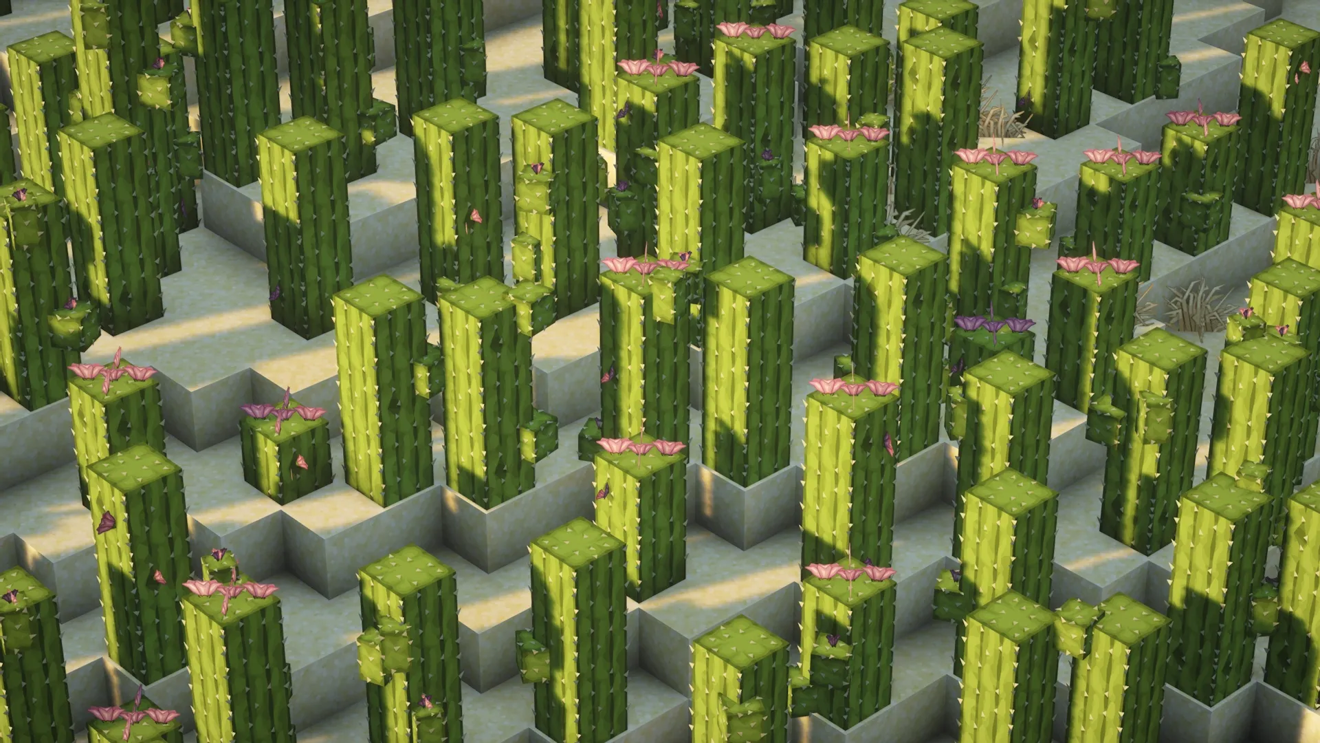 Lush Foliage add-on preview with cacti