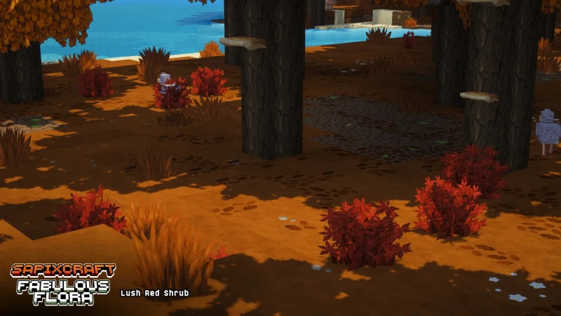 Fabulous Flora add-on - lush red shrub ground cover variants
