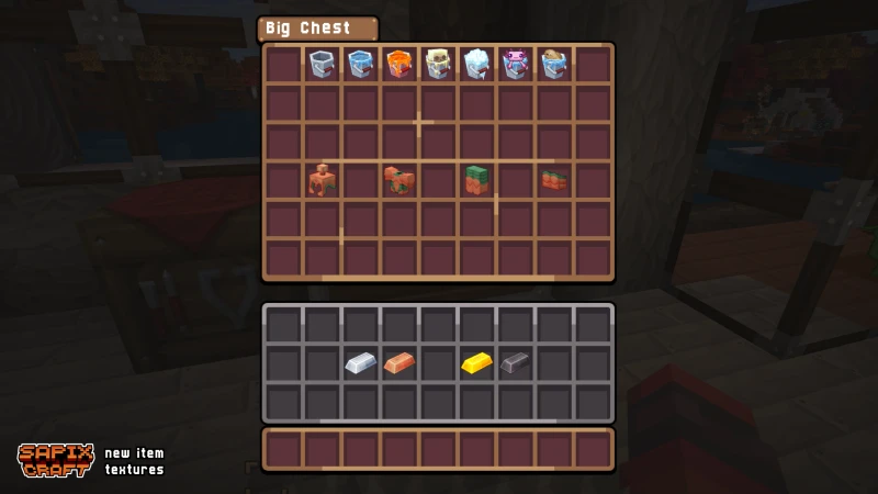 New item textures including buckets, copper armor, and ingots