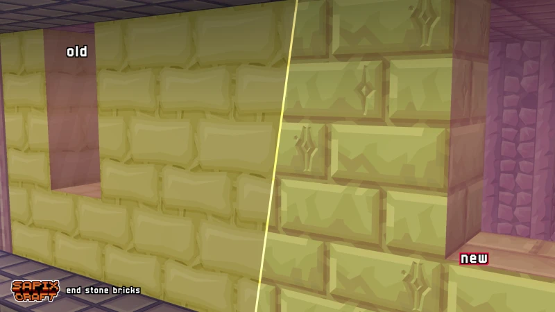 Reworked End Stone Bricks, old vs new