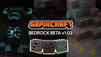 Sapixcraft Bedrock v1.03 update featuring Warden, Wither, and custom skybox