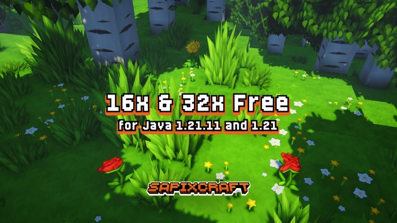 Sapixcraft Java โ 16x and 32x now free for 1.21 and 1.21.11